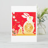 Jahr des Kaninchens Feiertagskarte (Stehend Vorderseite)