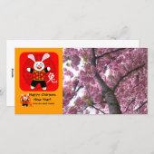 Jahr des Kaninchens Feiertagskarte (Vorne/Hinten)