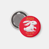 Jahr des Kaninchens Magnet (Vorderseite/Rückseite)