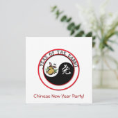 Jahr des Kaninchens mit Yin Yang Einladung (Stehend Vorderseite)