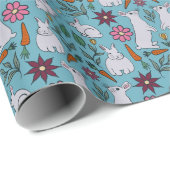 Jahr des Kaninchens - Osterhase mit Karotten Geschenkpapier (Rolleneckpunkt)