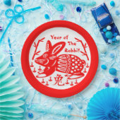 Jahr des Kaninchens Pappteller (Party)