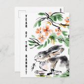 Jahr des Kaninchens Postkarte (Vorne/Hinten)