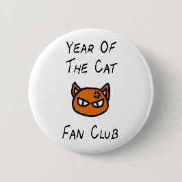 Jahr des Katzen-Fanclub-Knopfes Button