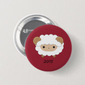 Jahr des Knopfes der Schaf-2015 Button (Vorne & Hinten)