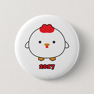 Jahr des Knopfes des Hahn-2017 Button