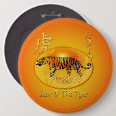 Jahr des Knopfes des Tiger-2010 Button (Vorne & Hinten)