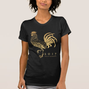 Jahr des kundengerechten W T-Shirts des Hahn-2017