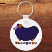 Jahr des Lila Schlüsselanhängers von Ram Sheep ode Schlüsselanhänger (Vorderseite)
