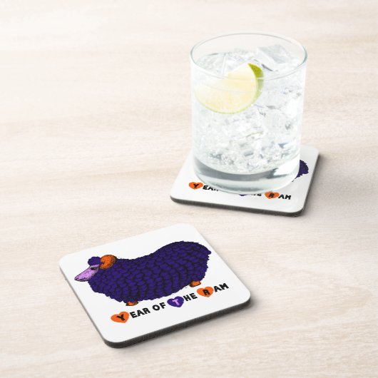 Jahr des Lila Untersetzer der Rammschaf- oder Zieg (Rechte Seite)