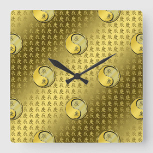 Jahr des Metalldrachen Quadratische Wanduhr