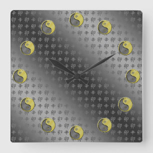 Jahr des Metallhasen Quadratische Wanduhr