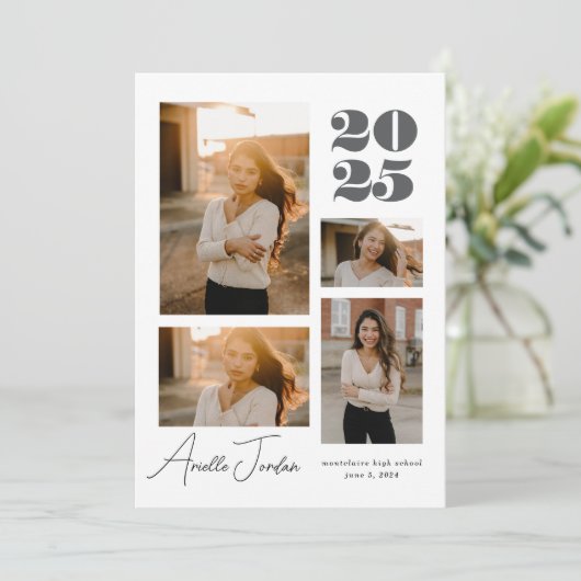 Jahr des Minimalistischen Abschlusses Einladung (Stehend Vorderseite)