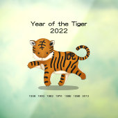 Jahr des Niedlichen Tieres "Zodiac" im Jahr 2022 Fensteraufkleber (Blatt 3)