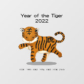 Jahr des Niedlichen Tierhalters von Zodiac 2022 Fensteraufkleber (Blatt)