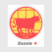 Jahr des Ochsen Aufkleber (Blatt)