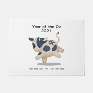 Jahr des Ochsen Chinesisch Zodiac 2021 Niedlich Fußmatte