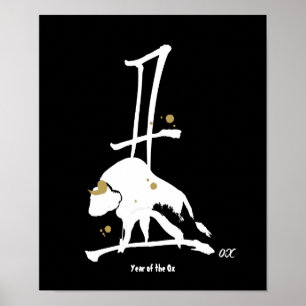 Jahr des Ochsen - Chinesischer Zodiak Poster