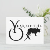 Jahr des Ochsen Einladung (Stehend Vorderseite)