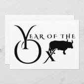 Jahr des Ochsen Einladung (Vorne/Hinten)