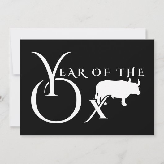 Jahr des Ochsen Einladung (Vorderseite)