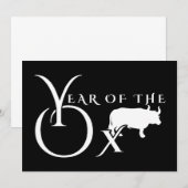 Jahr des Ochsen Einladung (Vorne/Hinten)