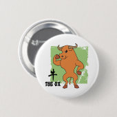 Jahr des Ochsen-Geschenks Button (Vorne & Hinten)