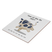 Jahr des Ochsen-Niedlichen Tierzeichens 2021 Fliese (Seite)