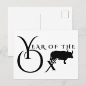 Jahr des Ochsen Postkarte (Vorne/Hinten)