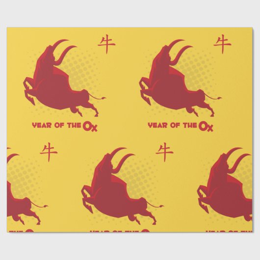 Jahr des OX Geschenkpapier (Flach)
