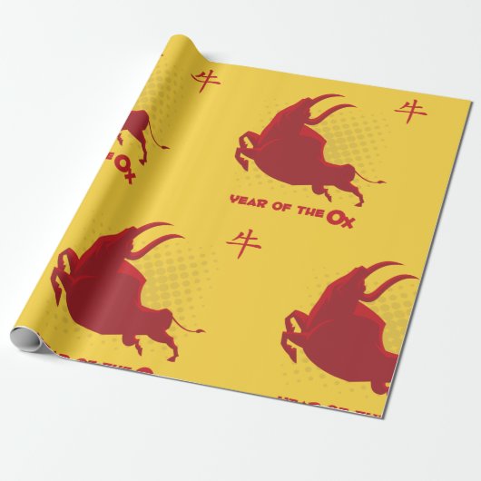 Jahr des OX Geschenkpapier (Ungerollt)
