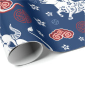 Jahr des OX Geschenkpapier (Rolleneckpunkt)