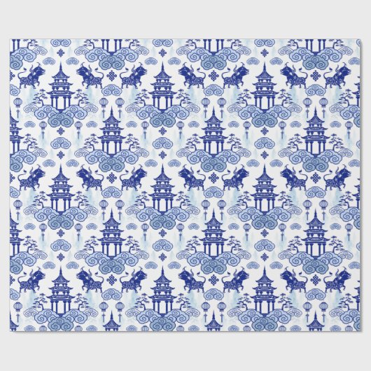 Jahr des OX Geschenkpapier (Flach)