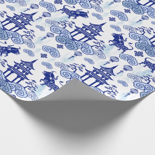 Jahr des OX Geschenkpapier (Ecke)