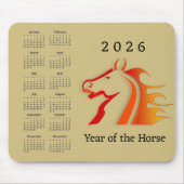 Jahr-des-Pferd-Design-Mauspad-Kalender Mousepad (Vorne)