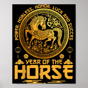 Jahr des Pferde-Zodiakus Glückliches chinesisches  Poster