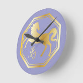 Jahr des Pferdeanschlags Runde Wanduhr (Winkel)
