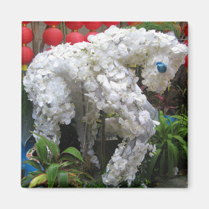 Jahr des Pferdes   春節馬 ... Chinesische Blumen-Topi Magnet