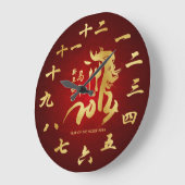 Jahr des Pferdes 2014 - Chinesisches Mondneujahr Große Wanduhr (Winkel)