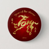 Jahr des Pferdes 2014 - Chinesisches Neujahr Button (Vorderseite)