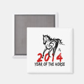 Jahr des Pferdes 2014 Magnet (Vorderseite/Rückseite)