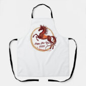 Jahr des Pferdes 2026 Braune Farbe Schürze (Vorderseite)