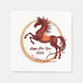 Jahr des Pferdes 2026 Braune Farbe Serviette (Vorderseite)
