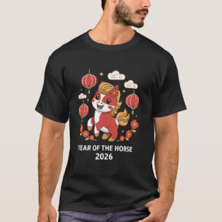 Jahr des Pferdes 2026 Chinesische Astrologie T-Shirt