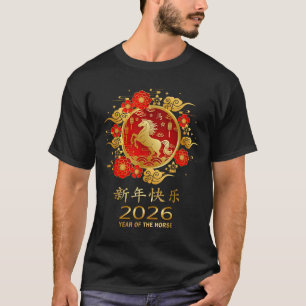 Jahr des Pferdes 2026 Chinesischer Zodiak T-Shirt