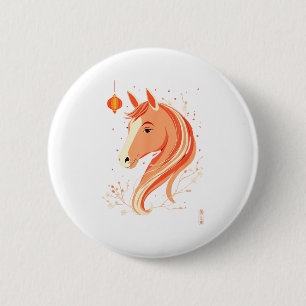 Jahr des Pferdes 2026 Chinesisches Neues Design Button