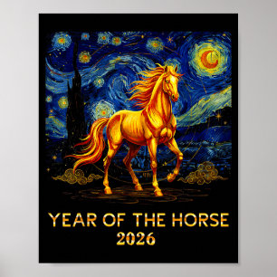 Jahr des Pferdes 2026 - Chinesisches Neujahr 2026  Poster