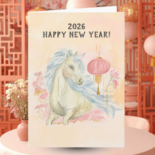 Jahr des Pferdes 2026 Chinesisches Neujahr Karte