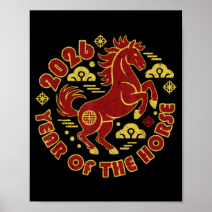 Jahr des Pferdes 2026 Chinesisches Neujahr Pferd L Poster