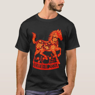 Jahr des Pferdes 2026 chinesisches Neujahr T-Shirt